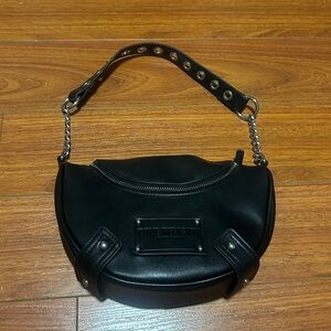 True Religion Black Shoulder Bag with Chain Strap